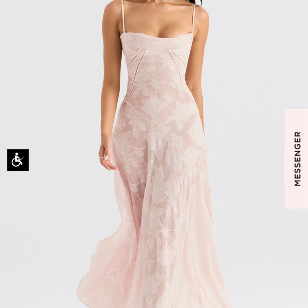 House of CB Pink Floral Maxi prom Dress